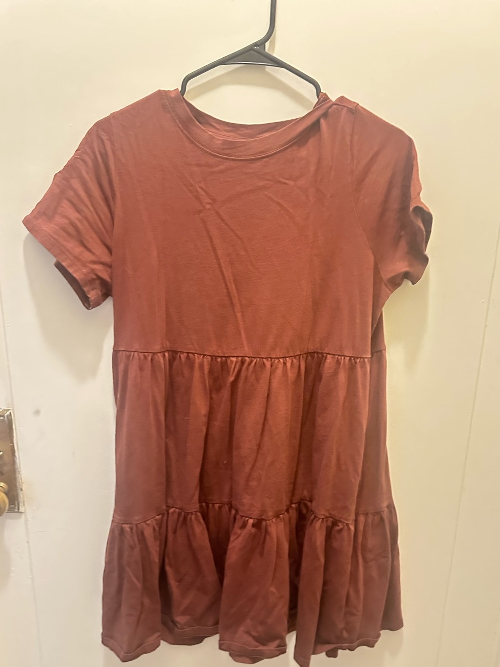 Old Navy Tiered Short Sleeve Dress in Rust